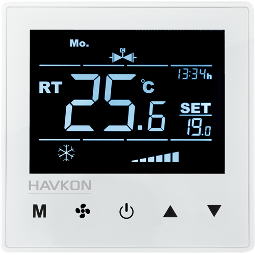 Thermostats_Touch Button 0-10V Fancoil Thermostat with Modbus-RTU Communication